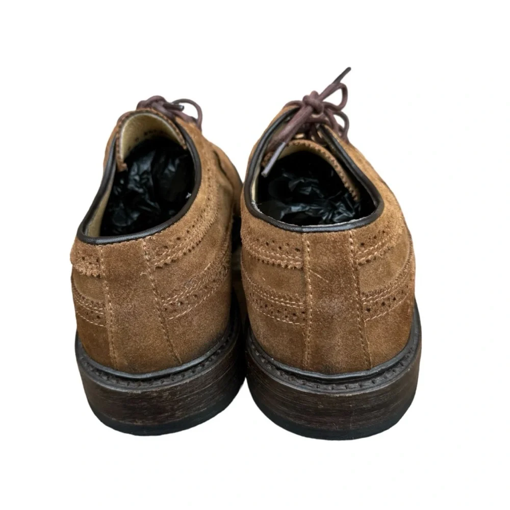 The Frye Company John A Frye Wingtip Suede Blucher Brown Oxford Dress Shoes 9D